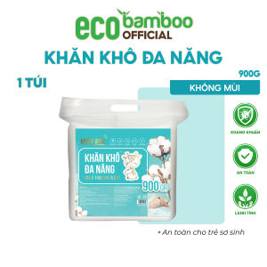 [ECOBAMBOO OFFICIAL]_Combo 03 túi khăn khô đa năng cao cấp HappyKids 900G không mùi