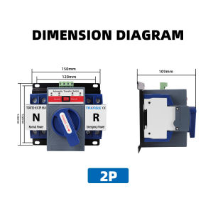 Din Rail 2P 4P 63A ATS Dual Power Automatic Transfer Switch Uninterrupted Power Solar transfer switch AC ATS