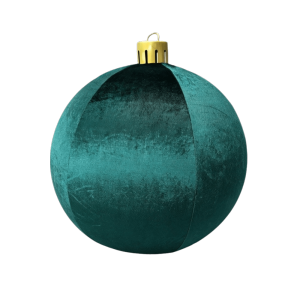 KAKA 45cm/60cm Inflatable Christmas Balls Fabric Covered PVC Inflatable Inflatable Christmas Decoration Ball Bauble Lightweight Flocked Fabric Baubles Christmas Tree