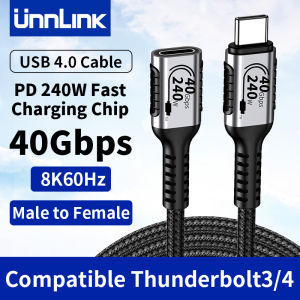 Unnlink Cáp mở rộng USB C Bộ mở rộng loại C Tương thích với Thunderbolt 4 / 3 USB4.0/3.2/ 3.1 Sạc nhanh cho MacBook 8K 4K2026
