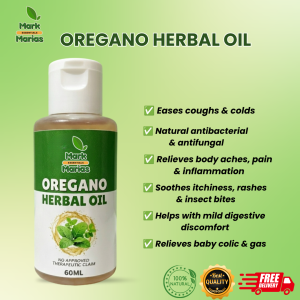 Mark and Marias Oregano Herbal Oil | 60ml | Premium Natural Herbal Oil | with Oregano Extract for Daily Body Care Body Massage | Home and Travel Use | Lightweight Herbal Oil | Family Essential | Easy to Apply Non-Greasy Formula | Quality Herbal Product