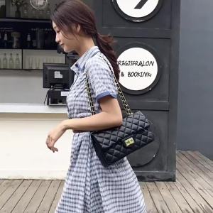 Purchasing agent for branded womens bags 2024 New Fashionable Retro High-End Diamond Pattern Chain Bag Genuine Leather Shoulder Crossbody Bag Trendy
