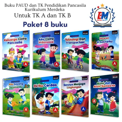BUKU PAKET PAUD DAN TK SERI PELAJAR PANCASILA KURIKULUM MERDEKA ( PAKET 8 BUKU )