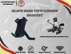 Motorcycle Rear View Mirror Phone Holder – 360° Adjustable Mount for Smartphones Anti-Vibration Grip
