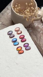 GAOY Brown Chameleon Cat Eye Gel Kit with Magnet 6 Colors Glitter Holographic Set UV Gel for DIY Mani at Home Aurora Veil
