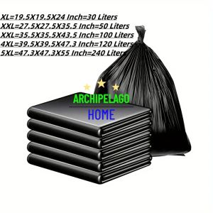 Large black garbage bag 50 household commercial garbage bags XL XXL XXXL 4XL 5XL