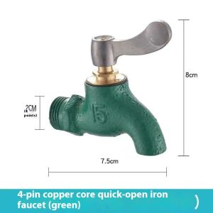 YONUO ก๊อกน้ำกลางแจ้งเหล็กหล่อธรรมดาแบบเปิดเร็วสำหรับใช้ในสวนและห้องน้ำ