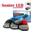 Senter Pompa Tanpa Baterai LED Light Hand Pressing Flashlight. 