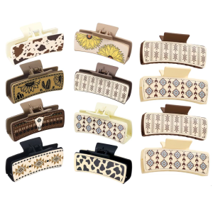 Western Leather Hair Claw Clip Suit Masquerades Hairclip Novelty Halloween Hairp for Party Decoration