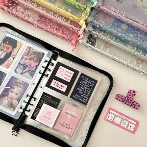 FEI SHANG A5 Binder Photo Album Cover Korea Style PVC Photo Collect Book Cover Stationery Simple Card Binder Pack Photo Card Collection