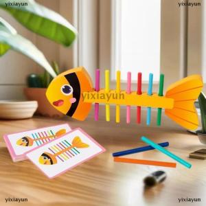 [COD] yixiayun 1 Set Wooden Balance Stick Fine Training Game Puzzle Toy Montessori Color Matching Sensory Toys For Boys Girls Birthday Gift