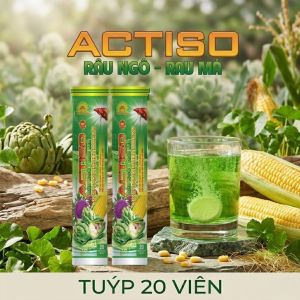 Viên Sủi Actiso | Mát Gan Đẹp Da | Thanh Nhiệt Giảm Mụn | Rau Má Râu Ngô | Detox Cơ Thể | 20 Viên