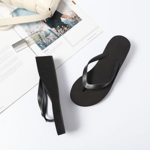 [Free Shipping] Flip-Flops For Women Summer Wedge-Heeled Beach Sandals Thick-Soled Candy-Colored Slippers For Women Trendy Outdoor Wear
