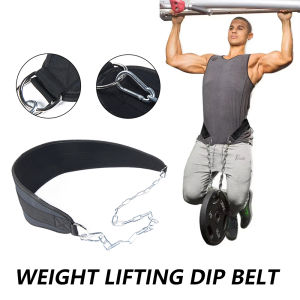Weight Lifting Dip Belt Back Gym Belt with Chain for Fitness Bodybuilding Pull up Strength Training Load Waist Strap