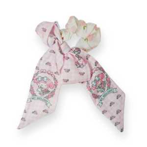 TAS  Ikat Rambut Aesthetic  Ikat Rambut Motif Karakter Lucu  Korean Pearl Ribbon Scrunchy  Kunciran Rambut Pita Lucu