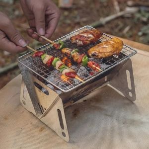 alat panggang BBQ mini lipat fortable grill grilled