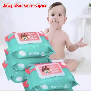 Baby Alcohol-Free Wipes (80 Sheets) - Gentle Cleaning for Delicate Skin Safe for Swallowing