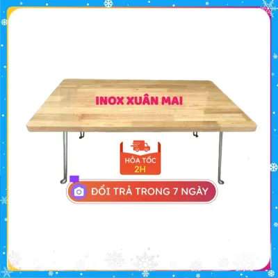 Bàn xếp mặt gổ cao su chân bóp 50-70cm