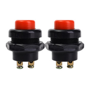 Momentary Push Button Switch Solderless Brass Screw Threaded Panel Mount 12V Engine Ignition Horn Reset for Car Motorcycle DIY
