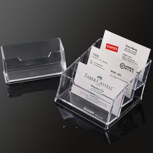 TIMES LORD โปร่งใส ความจุมาก ที่จัดระเบียบโต๊ะ ตกแต่งเดสก์ท็อป ที่ใส่บัตร บ้าน ที่วางการ์ด ภาชนะใส่นามบัตร ชั้นวางการ์ด ชั้นวางนามบัตร