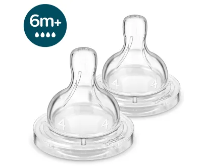Philips AVENT Classic + Anti-Colic Newborn Slow Medium Variable Fast Teats Soft Nipples Baby - (2pcs)