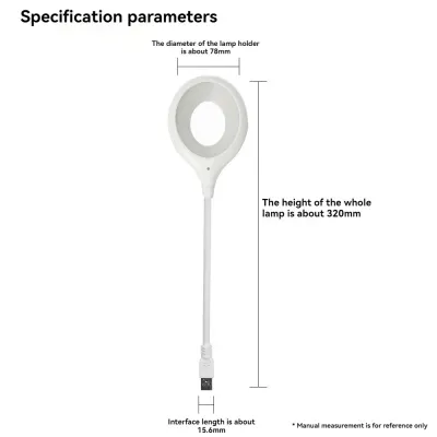 In Night Ligh LED Foldable Plug In Lamp Desk Reading Ring Voice Smart Control Light USB Household