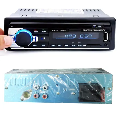 JSD 520 1 Din วิทยุติดรถ MP3 เครื่องเล่น 12V บลูทูธ เครื่องเสียงรถ เพาเวอร์แอมป์ เครื่องเสียงรถยนต์ Bluetooth MP3 Aux / USB / SD / AUX / FM / TF รถวิทยุ วิทยุmp3 usbบลูทูธ JSD-520