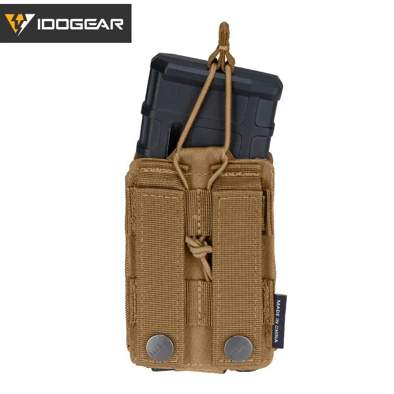 Pistol Mag Pouch IDOGEAR Tactical Set - 5.56mm Rifle & Double 9mm Pistol Mag Carrier MOLLE Compatible Magazine Pouch