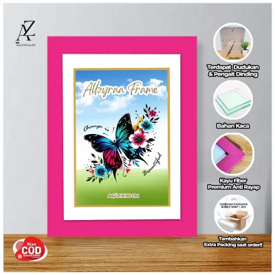 Promo Aesthetic Bingkai Kaca A4/12R / 21x30cm Termurah || Bingkai Sertifikat/ Ijazah Minimalis Ukir Murah Tersedia Harga Grosir estetik aesthetic Kaca Frame Figura Vigora Pigura Mdf