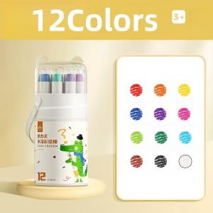 12/24/36 Colors Plastic Crayons Painting Safe Non-Toxic Washable Not Dirty Hand Drawing Coloring Toddler Crayons Kids Set