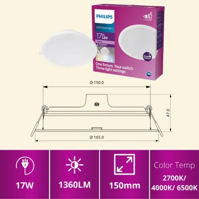 [3 Year Warranty] Philips Meson SceneSwitch Downlight 3 Color Downlight Tri Color