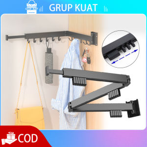 3STEP 114CM Jemuran Baju Dinding Aluminium Praktis Dengan Desain Lipat Gantung - Hemat Ruang | Mudah Dipasang | Cocok Untuk Rumah Minimalis Dan Modern