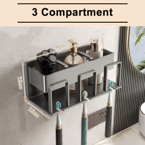 Worthbuy Rak Pemegang Berus Gigi Punch Free Toothbrush Holder Wall Mount Rak Bilik Mandi Bathroom Storage Rack 牙刷收纳架