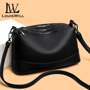 LouisWill Cross Shoulder Bag Womens Bag Fashion Shoulder Bag Cross-body Bag Messenger Bag Dual Zipper Design Large Capacity Adjustable Shoulder Straps Elegant Bag For Traveling Shopping Outdoor Sling Bag For Women