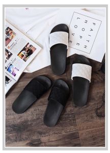 Women s Black/ White Flat Flip-Flop Thick and Soft Bottom Casual Outdoor Female Slipper Sandal (Size Euro36-41) [ONE SIZE SMALLER]