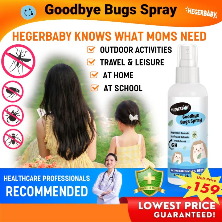 Hegerbaby Goodbye Bugs Spray, Mosquito Repellent, DEETEnhanced, 6Hour