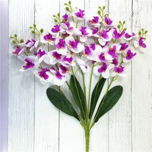 CHLOCH Butterfly Orchid Artificial Flowers 7 Forks Silk Flower 3D Orchidea Phalaenopsis Modern Real Touch Home Wedding Decoration Holiday Decor