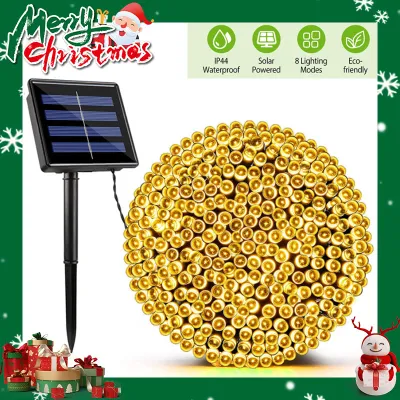 Solar String Lights Outdoor Waterproof Green Wire with 8 Lighting Modes Solar Christmas Lights for Garden Patio Tree Party Wedding Decorations