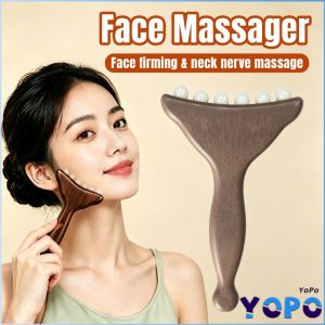 YoPo 6‑Rolling‑Bead Gua Sha Scraper Tendon Stick Full‑Body Meridian Massage Comb Home SPA Beauty Tool