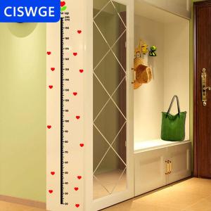 [COD] CISWGE Trái tim tường Sticker bé tăng trưởng biểu đồ dưới biển động vật chiều cao đo decal