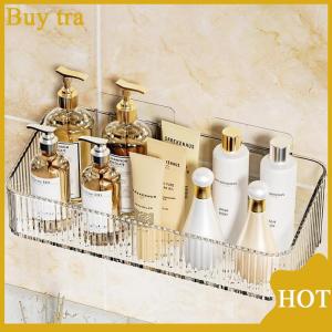 [Buytra] ชั้นเก็บของเครื่องสำอางติดผนังชั้นวางของติดผนังชั้นวางของพลาสติกติดผนังแบบไม่ต้องเจาะรูอุปกรณ์ในห้องน้ำ