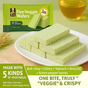 【BUY 1 TAKE 1】Halal Vegetable Wafers Snack – 5 Green Veggies | Healthy Crispy Treat