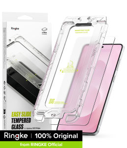 Ringke Easy Slide Tempered Glass [2 Pack] Compatible with [Samsung Galaxy S25 Edge] Screen Protector with Installation Tool HD Quality 9H Hardness Tempered Glass Film