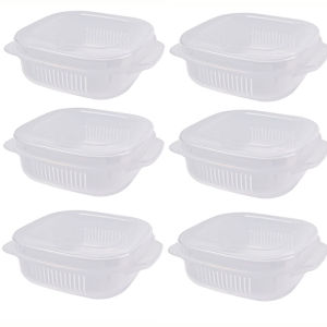 6/2Pcs Portable Rice Sub Packaging Box Microwave Oven Vegetable Rice Heating Lunch Box Kitchen Refrigerator Frozen Food Container
