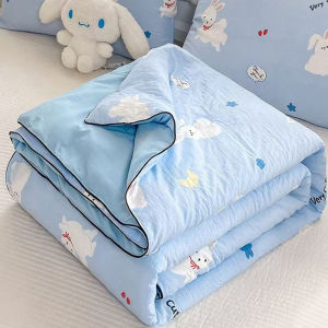 Summer Blanket Washed Cotton Quilt For Children Adult Bedding Cute Cartoon Printed Thin Comforter Twin Queen Size