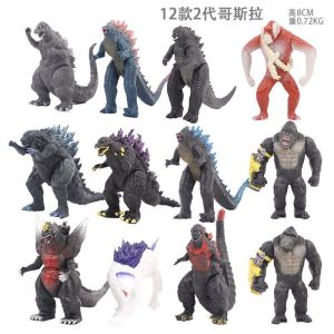 YF 12pcs Godzilla vs Kong 2 Action Figure Scar King Shimo Godzilla Kong Model Dolls Toys For Kids Gifts Ornament FY