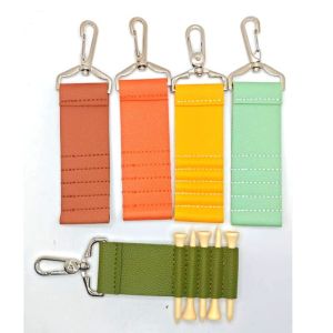 NOER Large Capacity Golf Tee Holder Portable PU Leather Keychain Pouch Professional Anti-Loss Clip Outdoor Sports Gear Golf Accessories
