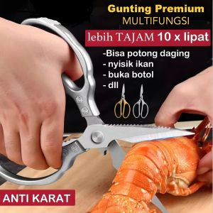 Gunting Dapur JAPAN SK5 Tajam Kuat Tebal Stainless Steel Kitchen Shear AN