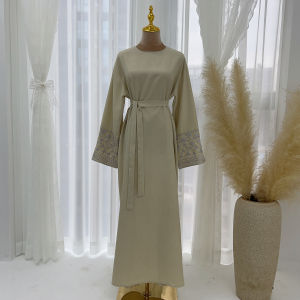 Loriya2024 AliExpress Dubai Timur Tengah Turki Jubah Pakaian Elegan Bersulam Dubai LR735