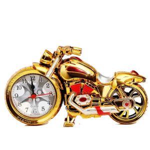 OKDEALS01 Durable Vintage Creative Motorcycle Pattern Figurine Retrobedside Art Crafts Easy to Use Unique Gift Motorcycle Model Bedside Clock  Ornament Motorcycle Alarm Clock